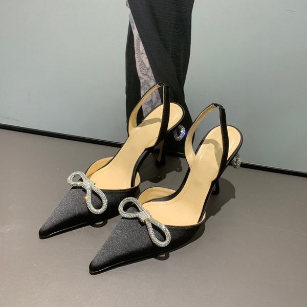 satin bow pumps 90mm crystal-embellished rhinestone shoes spool heels sandals for women heeled luxurys designers dress shoe evening slingbac, Black
satin bow pumps 90mm crystal-embellished rhinestone shoes spool heels sandals for women heeled luxurys designers dress shoe evening slingbac, Black