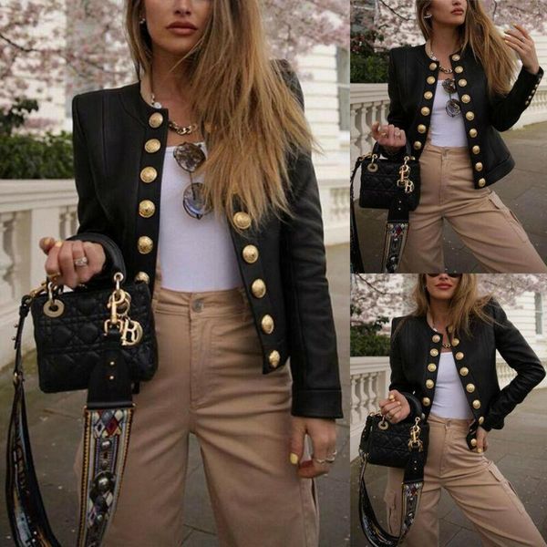 women's wool & blends women long sleeve coat single button ladies office silm autumn casual female's jacket, Black
women's wool & blends women long sleeve coat single button ladies office silm autumn casual female's jacket, Black