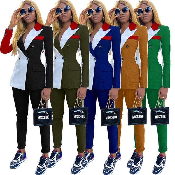 autumn winter tracksuit notched full sleeve blazers pants suit two piece casual fashion outfit patchwork color uniform d5090 women's su, White;black
autumn winter tracksuit notched full sleeve blazers pants suit two piece casual fashion outfit patchwork color uniform d5090 women's su, White;black