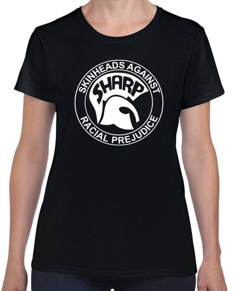 sharp - ladies t-shirt (gildan branded skinheads against racial prejudice skins), White;black
sharp - ladies t-shirt (gildan branded skinheads against racial prejudice skins), White;black