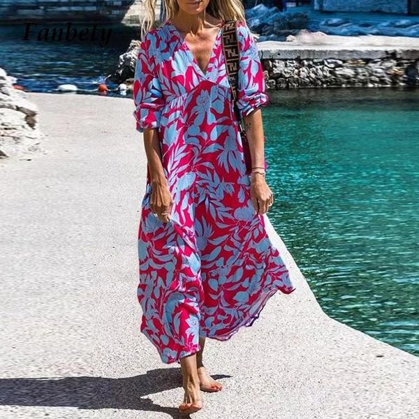 party dresses women v-neck dress casual vintage floral print loose beach 2021 summer elegant half sleeve long vestidos, White;black
party dresses women v-neck dress casual vintage floral print loose beach 2021 summer elegant half sleeve long vestidos, White;black
