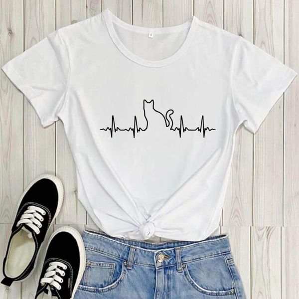 women's t-shirt cat heartbeat line graphic printed funny shirt arrival casual 100%cotton t mom lover gift tees, White
women's t-shirt cat heartbeat line graphic printed funny shirt arrival casual 100%cotton t mom lover gift tees, White