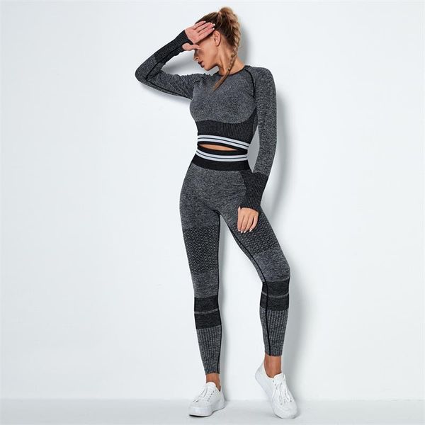 yoga outfit women long sleeve set workout gym clothing wear sportswear high waist seamless fitness leggings crop sports suit
yoga outfit women long sleeve set workout gym clothing wear sportswear high waist seamless fitness leggings crop sports suit