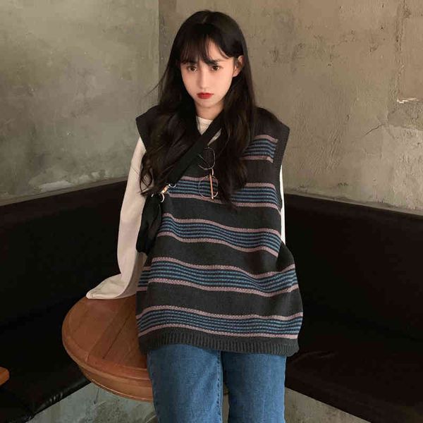 vintage pullover vest sweater autumn women's harakuju knitted v neck stripe womens(c8582) 210508, Black;white
vintage pullover vest sweater autumn women's harakuju knitted v neck stripe womens(c8582) 210508, Black;white