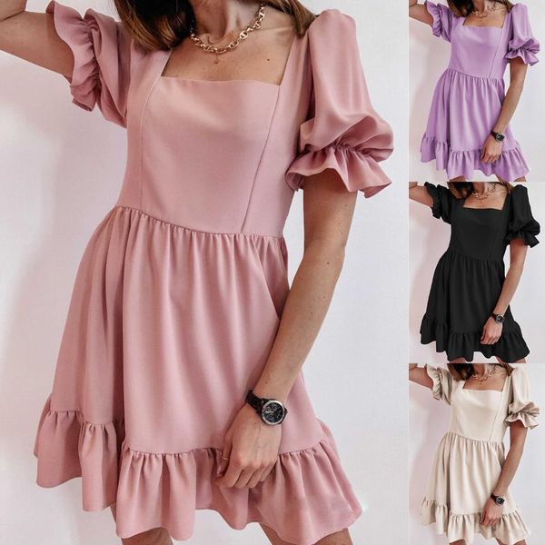 party dresses 2021 summer fashion lotus leaf short-sleeved stitching loose solid color harajuku dress, White;black
party dresses 2021 summer fashion lotus leaf short-sleeved stitching loose solid color harajuku dress, White;black
