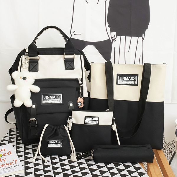 5pcs/set canvas women backpacks school bags for teenage girls laptravel backpacks students book bags rucksack
5pcs/set canvas women backpacks school bags for teenage girls laptravel backpacks students book bags rucksack
