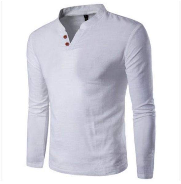 mens slim fit long sleeve shirt linen tee casual blouse solid office button stand collar men's shirts, White;black
mens slim fit long sleeve shirt linen tee casual blouse solid office button stand collar men's shirts, White;black