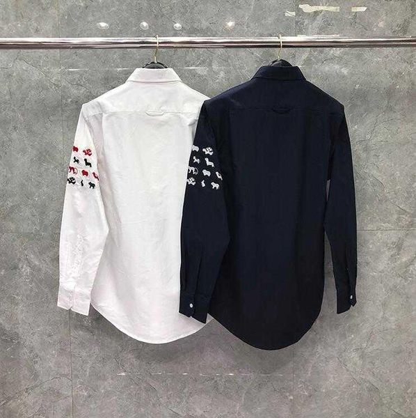 men's casual shirts 2021 fashion brand men long sleeve shirt spring summer oxford animal embroidery solid clothing, White;black
men's casual shirts 2021 fashion brand men long sleeve shirt spring summer oxford animal embroidery solid clothing, White;black