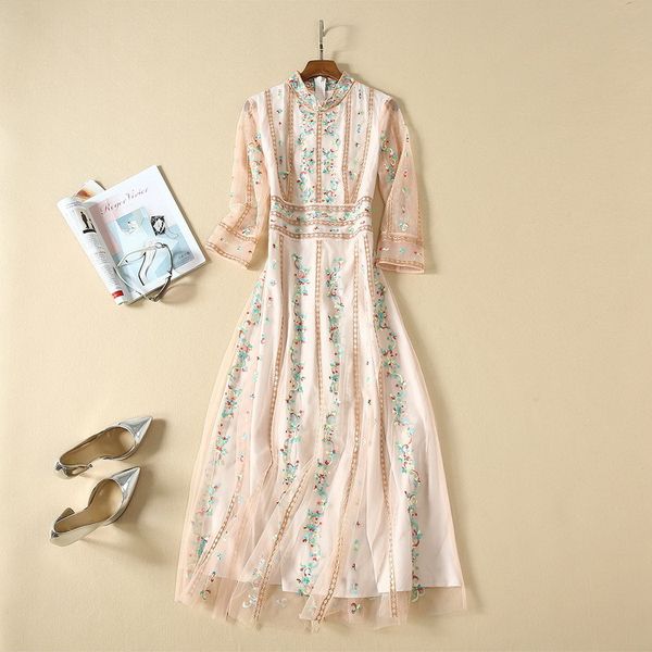 casual dresses european and american women's clothes spring style gauze embroidery collar fashion dress with three-quarter sleeve j15i, Black;gray
casual dresses european and american women's clothes spring style gauze embroidery collar fashion dress with three-quarter sleeve j15i, Black;gray