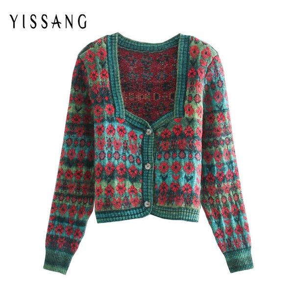 women's sweaters yissang striped jacquard cropped women knitting sweater vintage square collar buttons female coat 2021 autumn pullover, White;black
women's sweaters yissang striped jacquard cropped women knitting sweater vintage square collar buttons female coat 2021 autumn pullover, White;black
