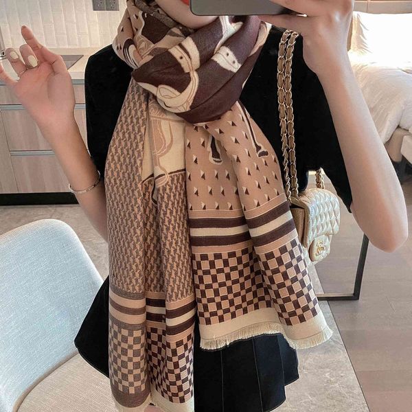 and 2023 doublesided imitation warm cashmere shawl autumn women's korean thickened scarf fsuk, Blue;gray
and 2023 doublesided imitation warm cashmere shawl autumn women's korean thickened scarf fsuk, Blue;gray