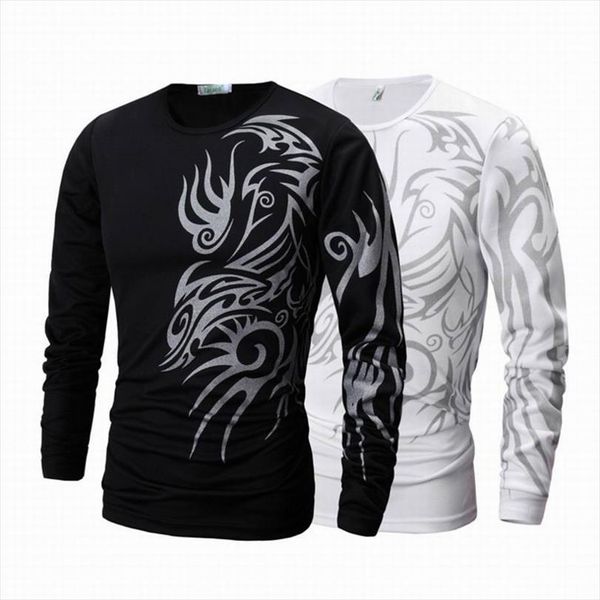 fashion tattoo print long sleeve mens t shirts brand clothing casual slim fit o neck cotton tees, White;black
fashion tattoo print long sleeve mens t shirts brand clothing casual slim fit o neck cotton tees, White;black