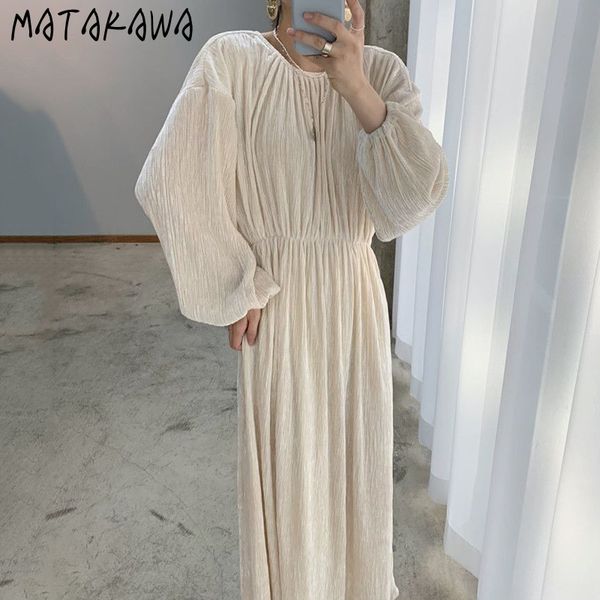 matakawa loose puff sleeve long vestidos korean chic autumn and winter round neck femme robe fold slim waist dresses women 210513, Black;gray
matakawa loose puff sleeve long vestidos korean chic autumn and winter round neck femme robe fold slim waist dresses women 210513, Black;gray