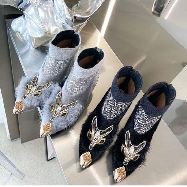boots thick-heeled thin horsehair pointed toe zipper short female spring and autumn single mid-heel rhinestone, Black
boots thick-heeled thin horsehair pointed toe zipper short female spring and autumn single mid-heel rhinestone, Black