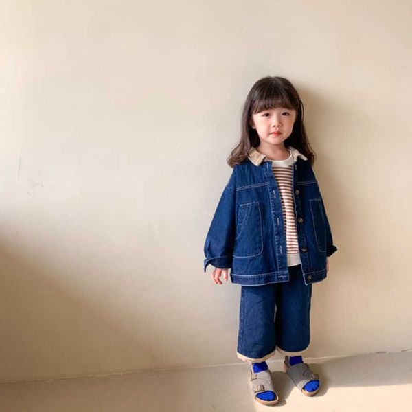 spring kids boys girls fashion patchwork denim clothes sets casual jacket and loose jeans 2pcs children outfits 210615, White
spring kids boys girls fashion patchwork denim clothes sets casual jacket and loose jeans 2pcs children outfits 210615, White