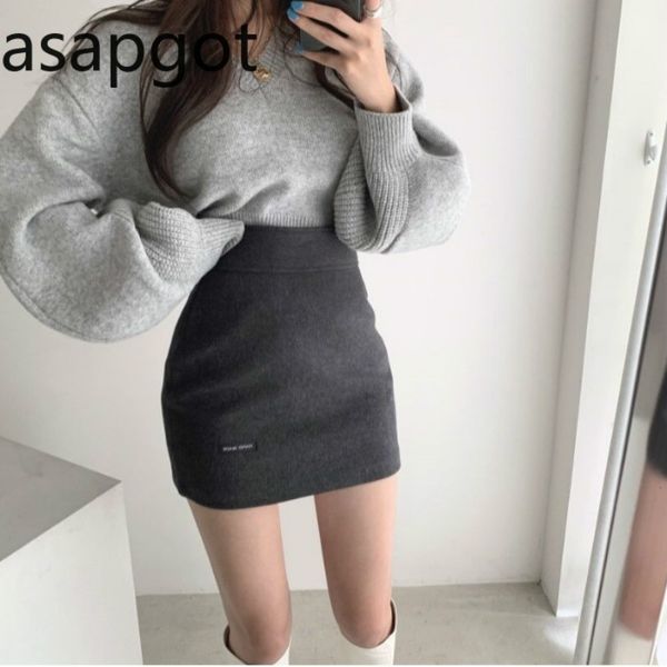 korean vintage grey short v-neck lantern sleeve sweater solid high waist was thin wild bag hip skirts women autumn fashion wild 210407, White
korean vintage grey short v-neck lantern sleeve sweater solid high waist was thin wild bag hip skirts women autumn fashion wild 210407, White