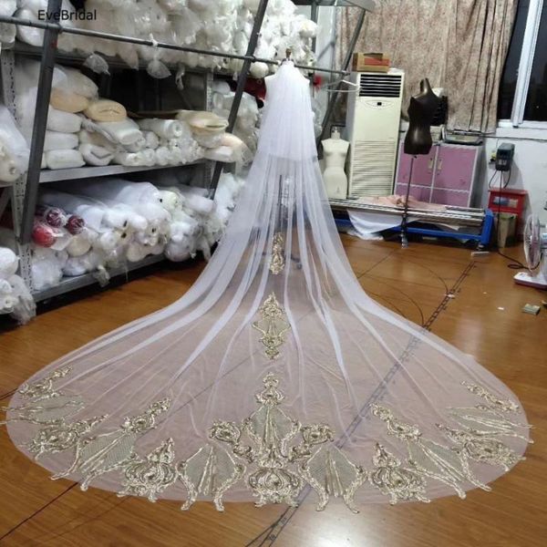 bridal veils 3 meters white and gold lace cathedral length applique edge wedding veil with comb, Black
bridal veils 3 meters white and gold lace cathedral length applique edge wedding veil with comb, Black