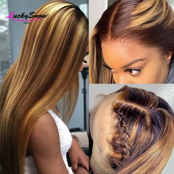 lace wigs highlight wig human hair ombre honey blonde straight front with bangs for women, Black;brown
lace wigs highlight wig human hair ombre honey blonde straight front with bangs for women, Black;brown