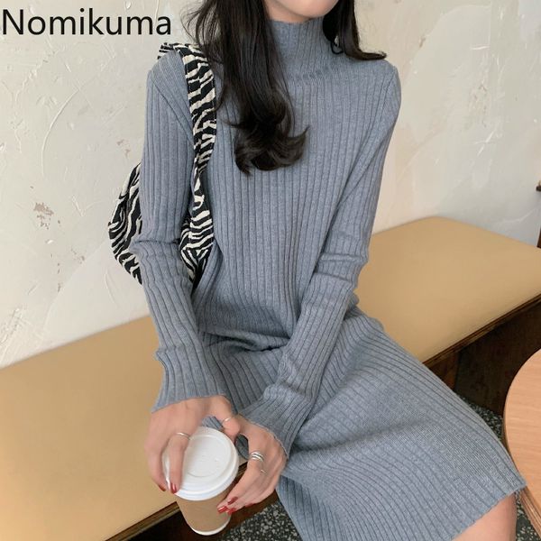 nomikuma long sleeve knitted dresses women autumn winter basic sweater dress korean half turtleneck new vestidos 6d305 210427, Black;gray
nomikuma long sleeve knitted dresses women autumn winter basic sweater dress korean half turtleneck new vestidos 6d305 210427, Black;gray