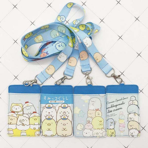 card holders cute sumikko gurashi corner bio case student cartoon pu leather id holder bus cover with keychain lanyard, Brown;gray
card holders cute sumikko gurashi corner bio case student cartoon pu leather id holder bus cover with keychain lanyard, Brown;gray