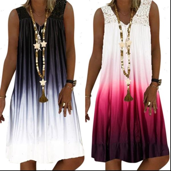 color stitching vest summer gradient womens dresses lace up tank v neck famale loose vestidos plus size robe, Black;gray
color stitching vest summer gradient womens dresses lace up tank v neck famale loose vestidos plus size robe, Black;gray