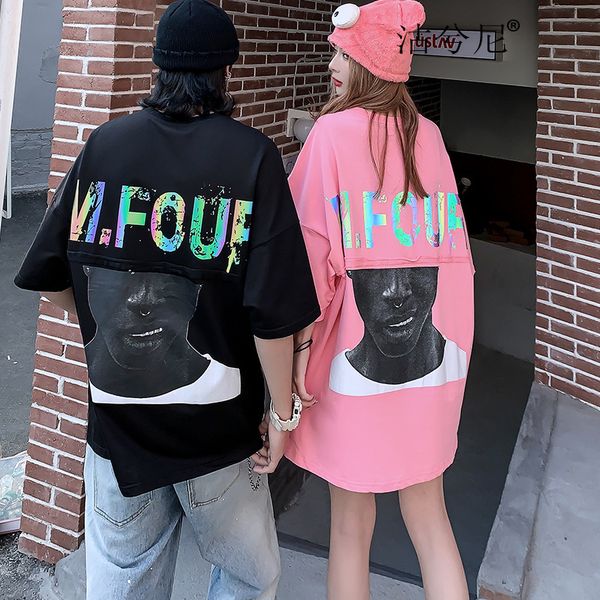 guochao back reflective letters short sleeve t-shirt men's lovers' portrait hip hop loose tide brand short sleeve top, White
guochao back reflective letters short sleeve t-shirt men's lovers' portrait hip hop loose tide brand short sleeve top, White