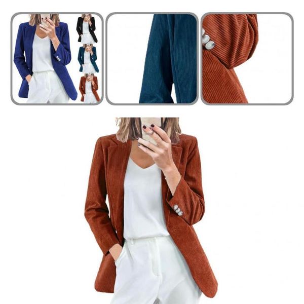 women's suits & blazers autumn winter pure color lapel coat women jacket long sleeve for travel, White;black
women's suits & blazers autumn winter pure color lapel coat women jacket long sleeve for travel, White;black