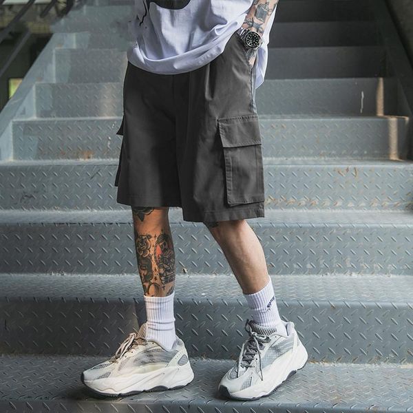 men's shorts hip hop retro big pocket men casual cargo five short pants tide brand streetwear loose wind high street, White;black
men's shorts hip hop retro big pocket men casual cargo five short pants tide brand streetwear loose wind high street, White;black