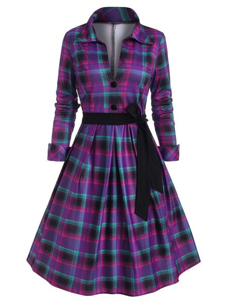 wipalo vintage gothic women dress tartan button embellished belted vestidos femme long sleeve casual party dresses, Black;gray
wipalo vintage gothic women dress tartan button embellished belted vestidos femme long sleeve casual party dresses, Black;gray