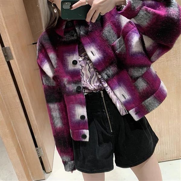 women's jackets women jacket 2021 fall and winter loose wool color block plaid woolen short coat, Black;brown
women's jackets women jacket 2021 fall and winter loose wool color block plaid woolen short coat, Black;brown