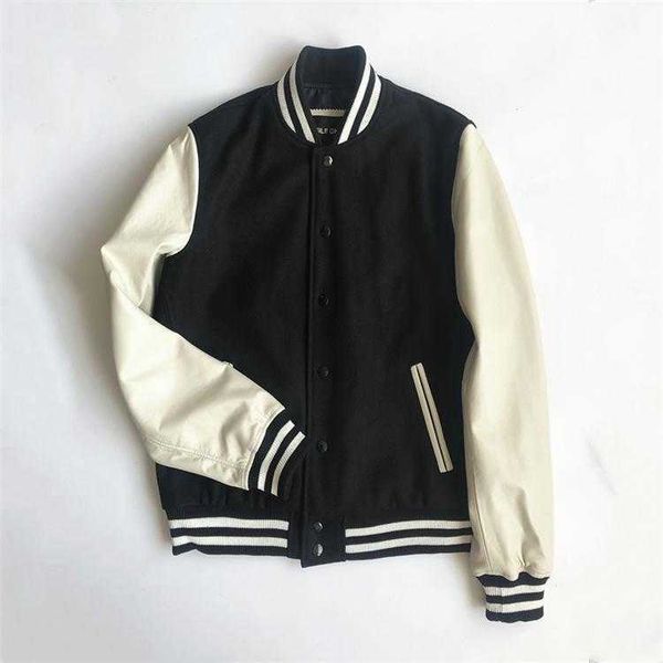 winter real leather sleeves varsity jacket men wool baseball letterman coat plus size 5xl men's jackets, Black;brown
winter real leather sleeves varsity jacket men wool baseball letterman coat plus size 5xl men's jackets, Black;brown