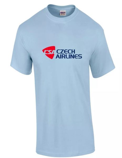 czech airlines red blue logo czechoslovakian airline light blue cotton t-shirt, White;black
czech airlines red blue logo czechoslovakian airline light blue cotton t-shirt, White;black