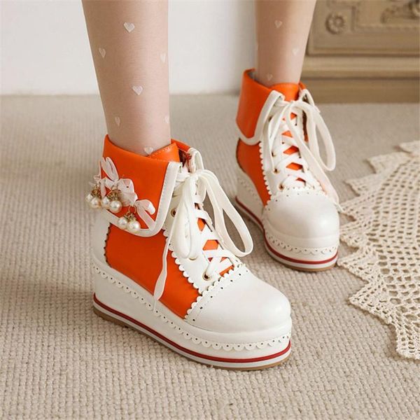 boots pxelena 9 candy color pearls ruffles sweet princess cosplay dress wedding ankle women wedge high heel platform shoes 34-48, Black
boots pxelena 9 candy color pearls ruffles sweet princess cosplay dress wedding ankle women wedge high heel platform shoes 34-48, Black