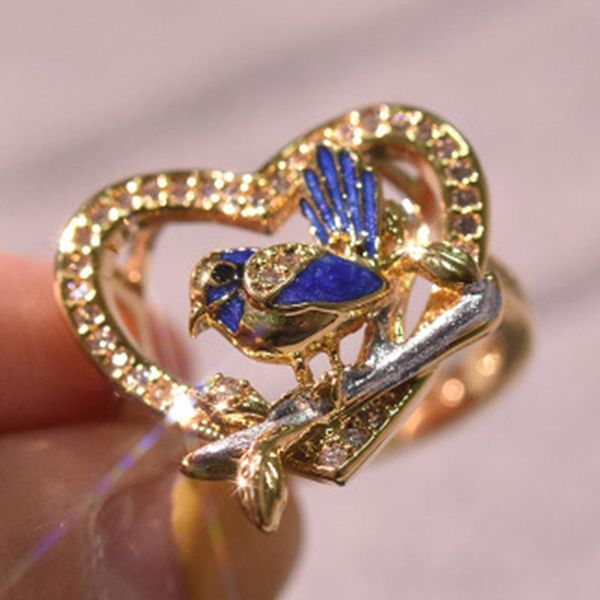 wedding rings creative golden heart bird sparrow blue drop glazed zircon ring for women bride gift party jewelry anillos mujer anel, Slivery;golden
wedding rings creative golden heart bird sparrow blue drop glazed zircon ring for women bride gift party jewelry anillos mujer anel, Slivery;golden