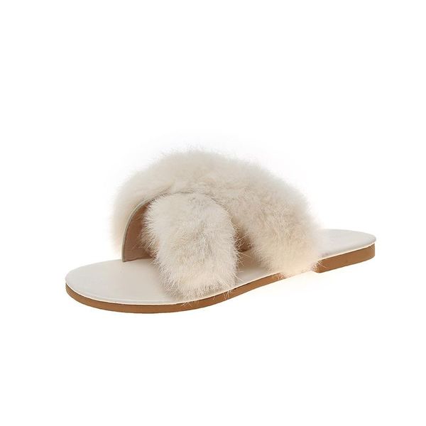 slippers women's flat cute plush indoor zapatos de mujer fashion solid color cross furry outside slip-on, Black
slippers women's flat cute plush indoor zapatos de mujer fashion solid color cross furry outside slip-on, Black