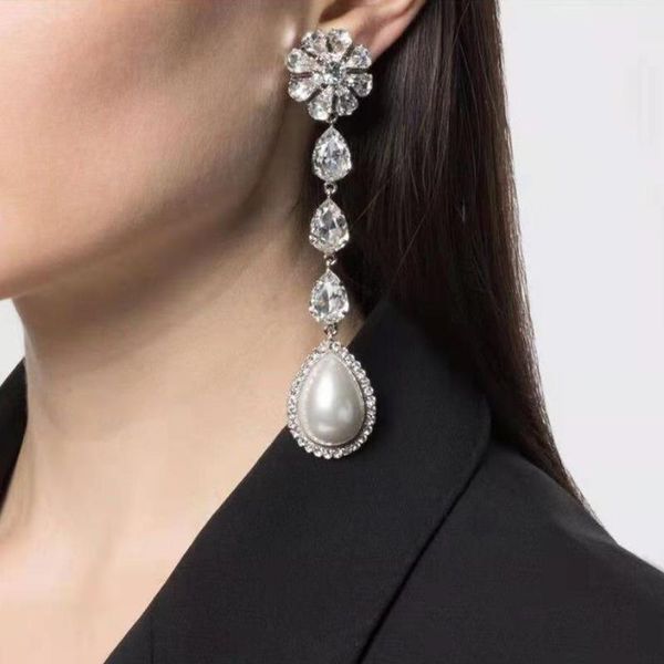 dangle & chandelier brand fashion ladys' crystal pearls water drop earrings geogous party dress statement accessories, Silver
dangle & chandelier brand fashion ladys' crystal pearls water drop earrings geogous party dress statement accessories, Silver
