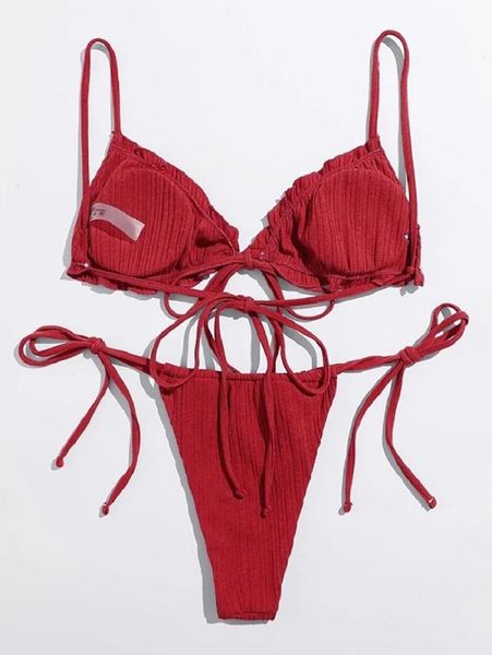 women's swimwear red bikini 2021 summer beach wear bikinis set swimsuit simple style solid female striped bathing suit, White;black
women's swimwear red bikini 2021 summer beach wear bikinis set swimsuit simple style solid female striped bathing suit, White;black