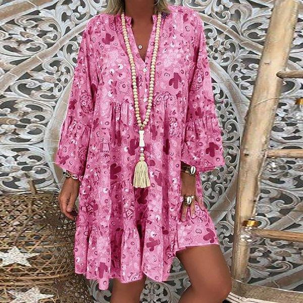 casual dresses women's ladies loose print three quarter sleeve mini dress summer robe ete ropa de mujer boho yoke frill trim, Black;gray
casual dresses women's ladies loose print three quarter sleeve mini dress summer robe ete ropa de mujer boho yoke frill trim, Black;gray