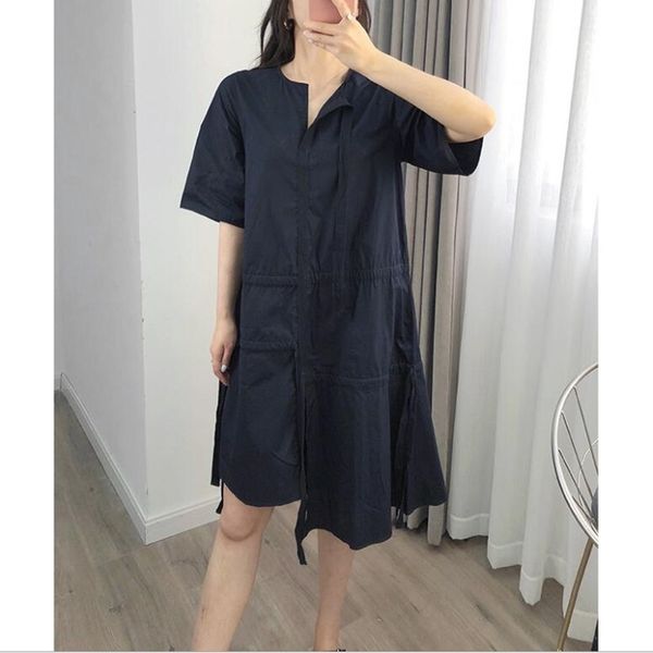 dress summer women irregular dresses drawstring short sleeve o-neck lady knee-length dress, Black;gray
dress summer women irregular dresses drawstring short sleeve o-neck lady knee-length dress, Black;gray