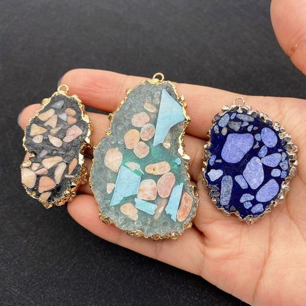 charms natural semi-precious stone pendant irregular shaped bound spot crystal for diy necklace jewelry making wholesale, Bronze;silver
charms natural semi-precious stone pendant irregular shaped bound spot crystal for diy necklace jewelry making wholesale, Bronze;silver