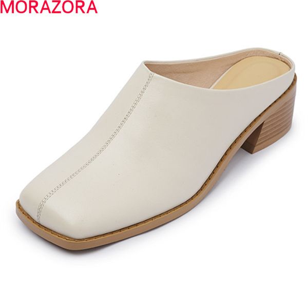 morazora genuine leather women shoes casual ladies slippers comfortable med heels square roe single shoes summer shoes 210506, Black
morazora genuine leather women shoes casual ladies slippers comfortable med heels square roe single shoes summer shoes 210506, Black
