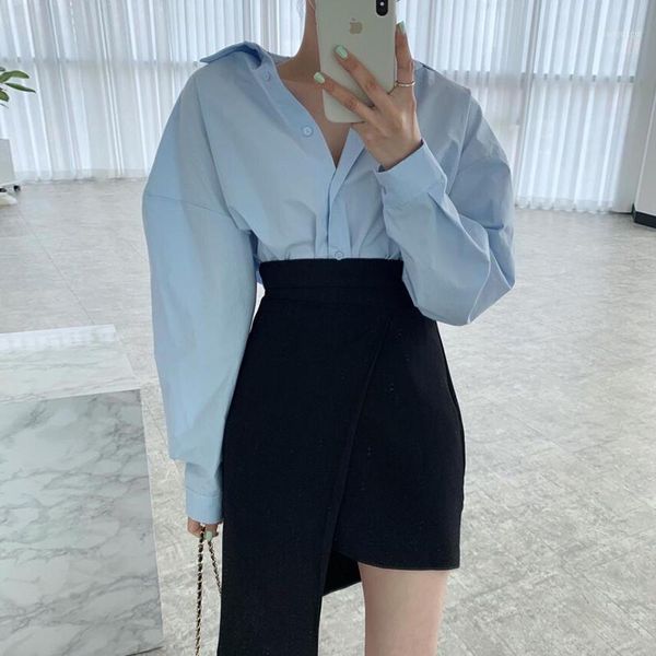 women's blouses & shirts harajuku style women spring autumn turn-down collar button casual loose blusas elegant puff sleeve solid chiff, White
women's blouses & shirts harajuku style women spring autumn turn-down collar button casual loose blusas elegant puff sleeve solid chiff, White