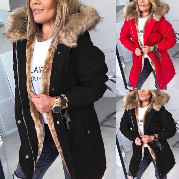 women's wool & blends winter fur jackets autumn long sleeve faux-fur jacket lamb warm coat with pockets artificial outwear, Black
women's wool & blends winter fur jackets autumn long sleeve faux-fur jacket lamb warm coat with pockets artificial outwear, Black