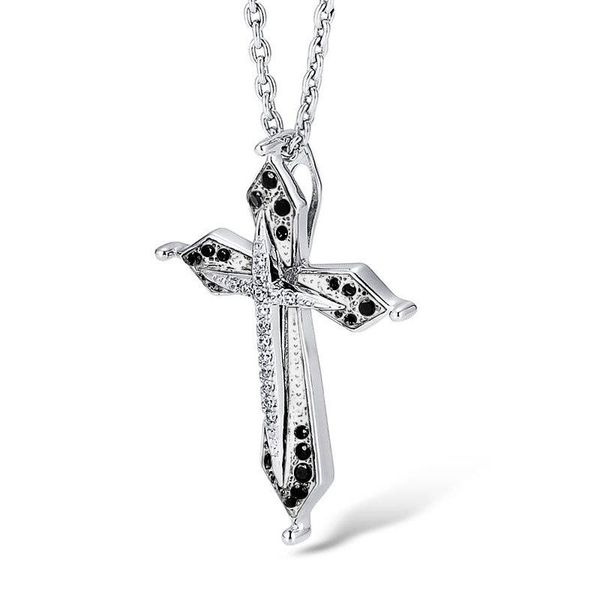 pendant necklaces exquisite black zircon cross necklace elegant women's wedding crystal clavicle chain fashion lady party jewelry, Silver
pendant necklaces exquisite black zircon cross necklace elegant women's wedding crystal clavicle chain fashion lady party jewelry, Silver