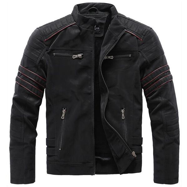 autumn winter leather jackets men fashion stand collar biker motorcycle jacket mens casual zipper washed retro pu leather coats, Black
autumn winter leather jackets men fashion stand collar biker motorcycle jacket mens casual zipper washed retro pu leather coats, Black