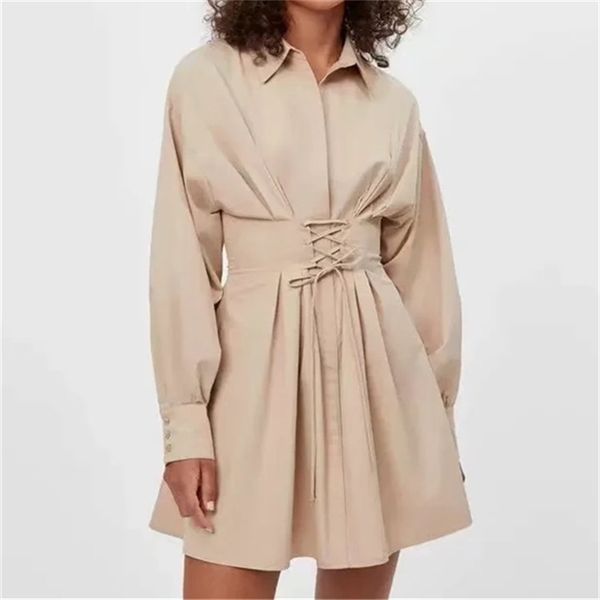chic waist long sleeve shirt skirt women's new versatile drawstring dress in autumn 2020, Black;gray
chic waist long sleeve shirt skirt women's new versatile drawstring dress in autumn 2020, Black;gray