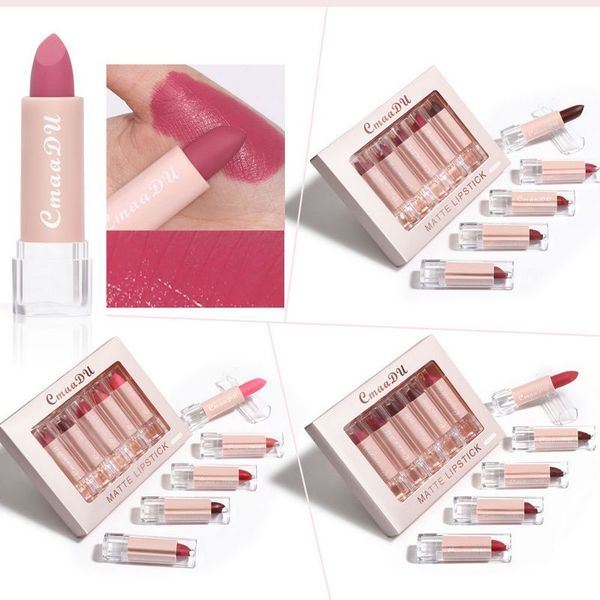 msds certified 5pcs/set matte lip gloss semi-matte moisturizing waterproof long-lasting easy to wear lipstick makeup 24sets/lot dhl
msds certified 5pcs/set matte lip gloss semi-matte moisturizing waterproof long-lasting easy to wear lipstick makeup 24sets/lot dhl