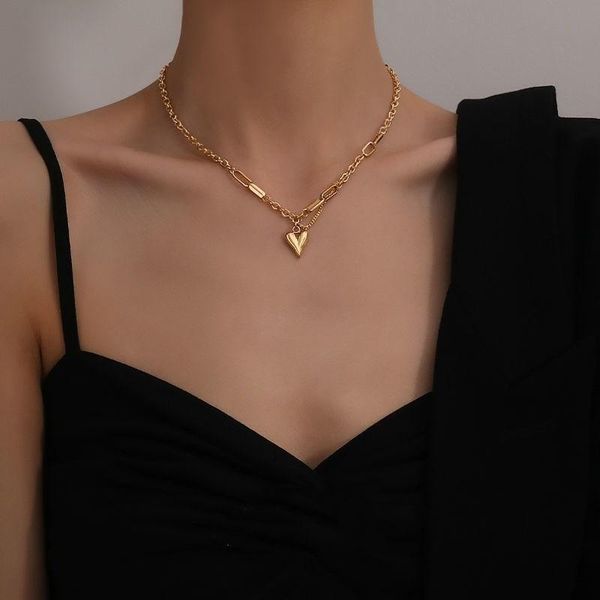 chains yaologe 316l stainless steel for women gold color heart necklaces thick chain choker 2021 fashion party jewelry gift colar, Silver
chains yaologe 316l stainless steel for women gold color heart necklaces thick chain choker 2021 fashion party jewelry gift colar, Silver