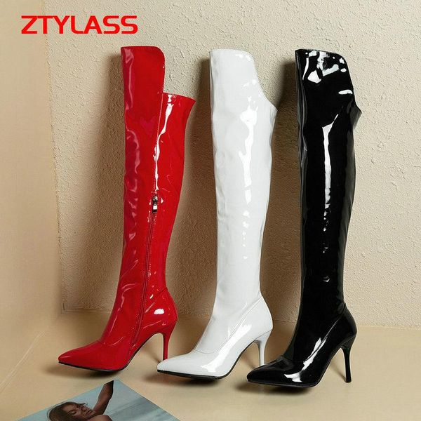 boots 2021 autumn winter women pu leather thin high heel knee fashion zipper pointed toe lady shoes black red
boots 2021 autumn winter women pu leather thin high heel knee fashion zipper pointed toe lady shoes black red