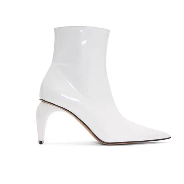 boots spring patent leather ankle shiny pointed toe zipper high heels shoes woman strange heel design ladies, Black
boots spring patent leather ankle shiny pointed toe zipper high heels shoes woman strange heel design ladies, Black